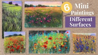 EASY Beginner Pastel Lesson - 6 Mini Paintings on Different Surfaces! screenshot 5