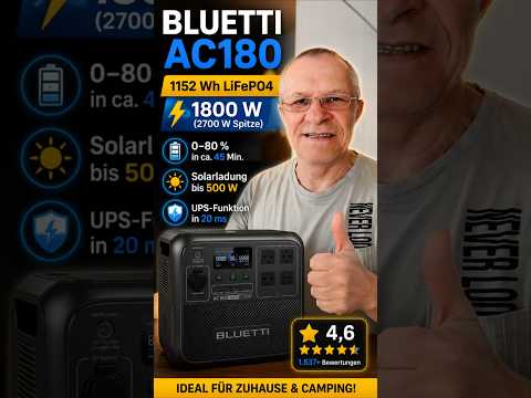 BLUETTI AC180 Test – Lohnt sich die Powerstation mit 1152 Wh? Video