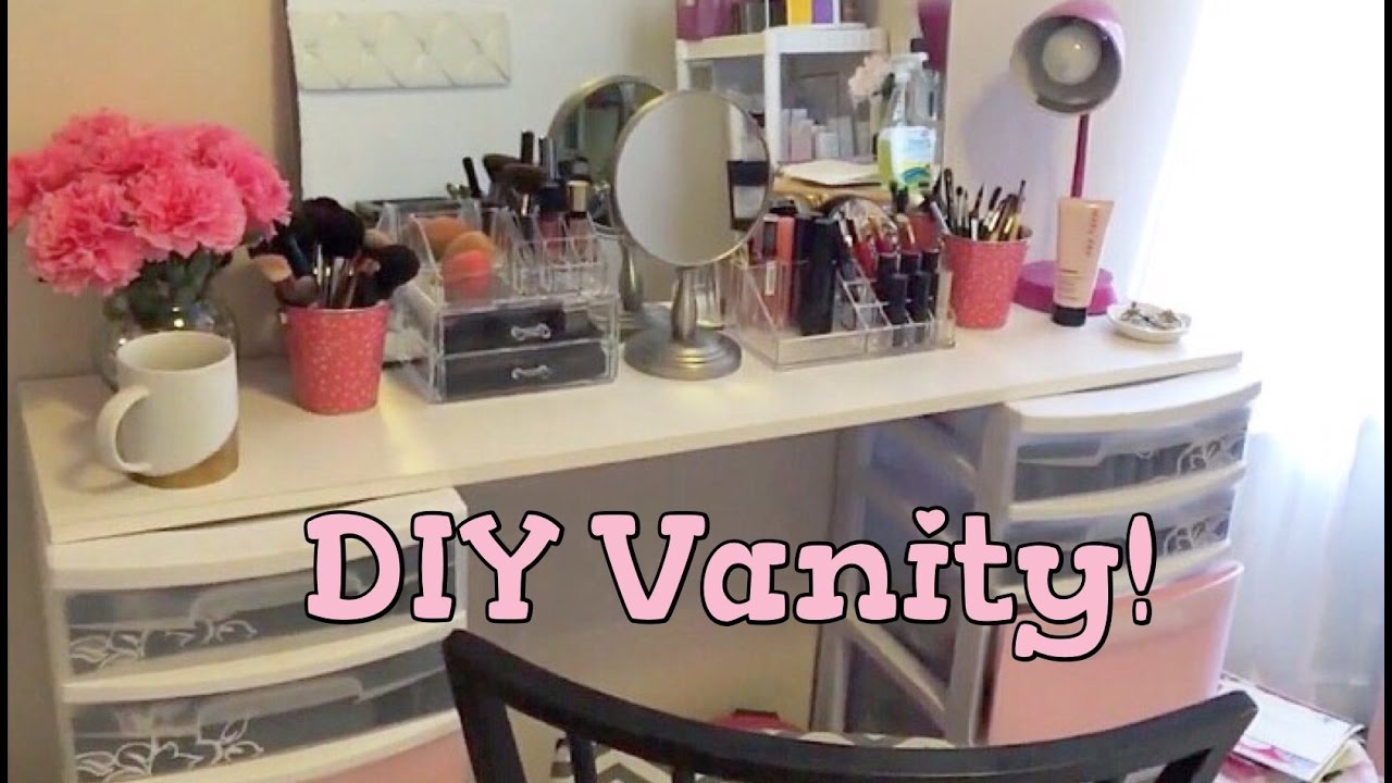 Office/Beauty Room Series: DIY Vanity!!! - YouTube
