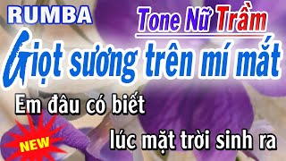 Giọt Sương Trên Mí Mắt karaoke rumba tone nữ trầm - nhạc sống karaoke Thanh Trà