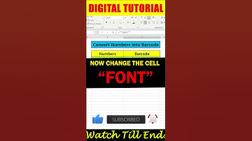 Create Barcode In excel | Convert Numbers into Barcode @digitaltutorial425