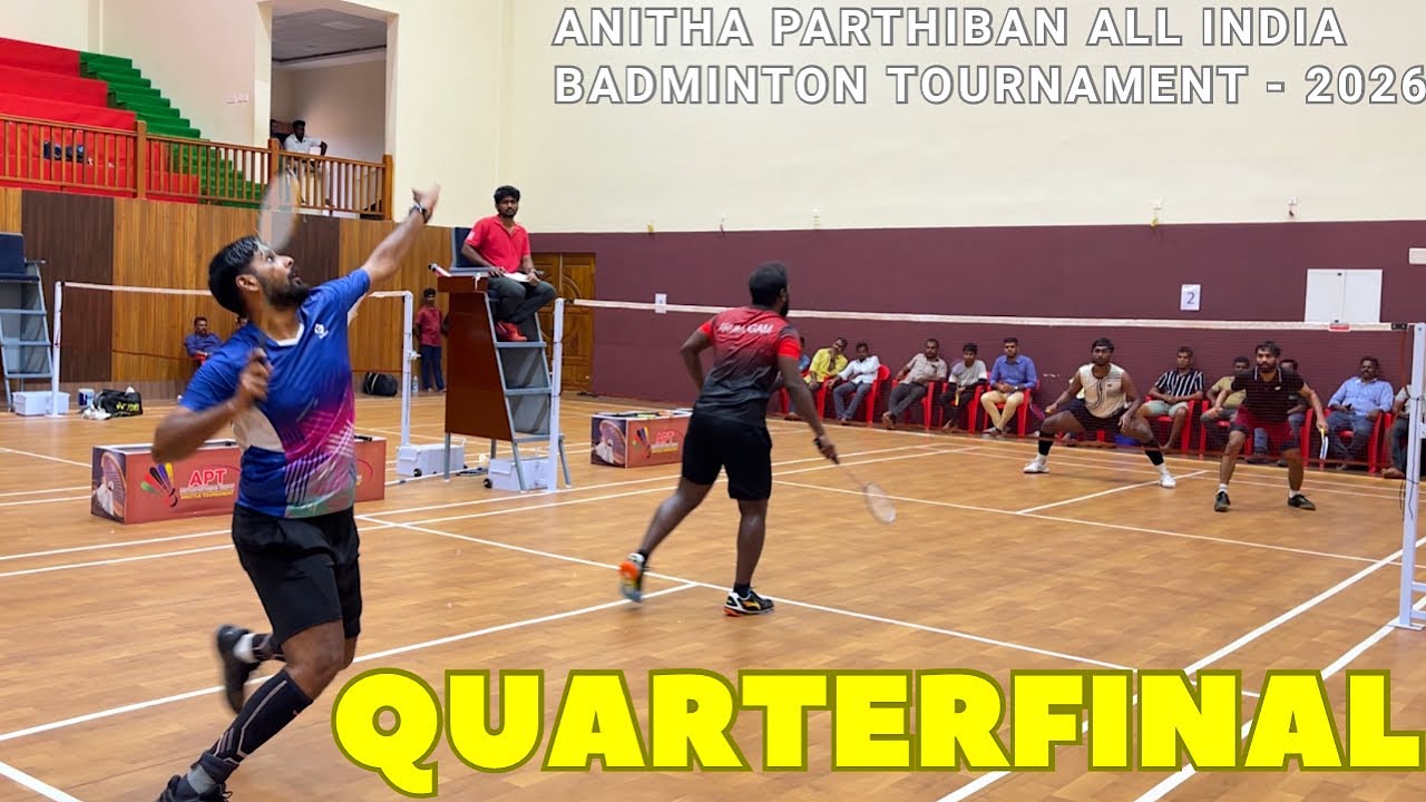LOKESH/GANESH vs NAVIN/BHARATH SANJAI || All India Level Badminton Tournament - APT Thanjavur 2026 
