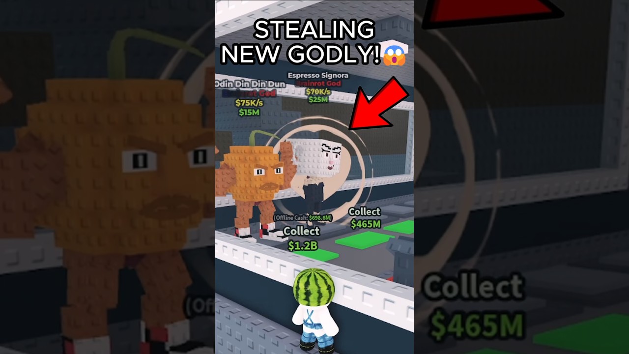 😱Stealing NEW GODLY RARE BRAINROT!  #roblox #stealabrainrot #robloxshorts