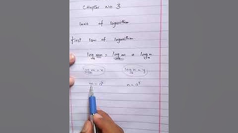 1st law of logarithm chapter 3, class 9th