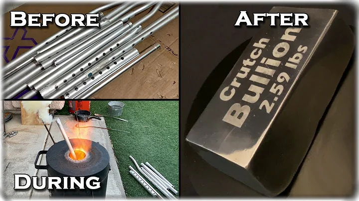 GIANT Aluminum Ingot From OLD Crutches - Melting And Etching Metal At Home