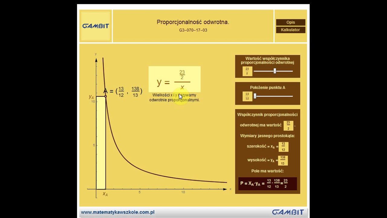 Proporcjonalność odwrotna - YouTube