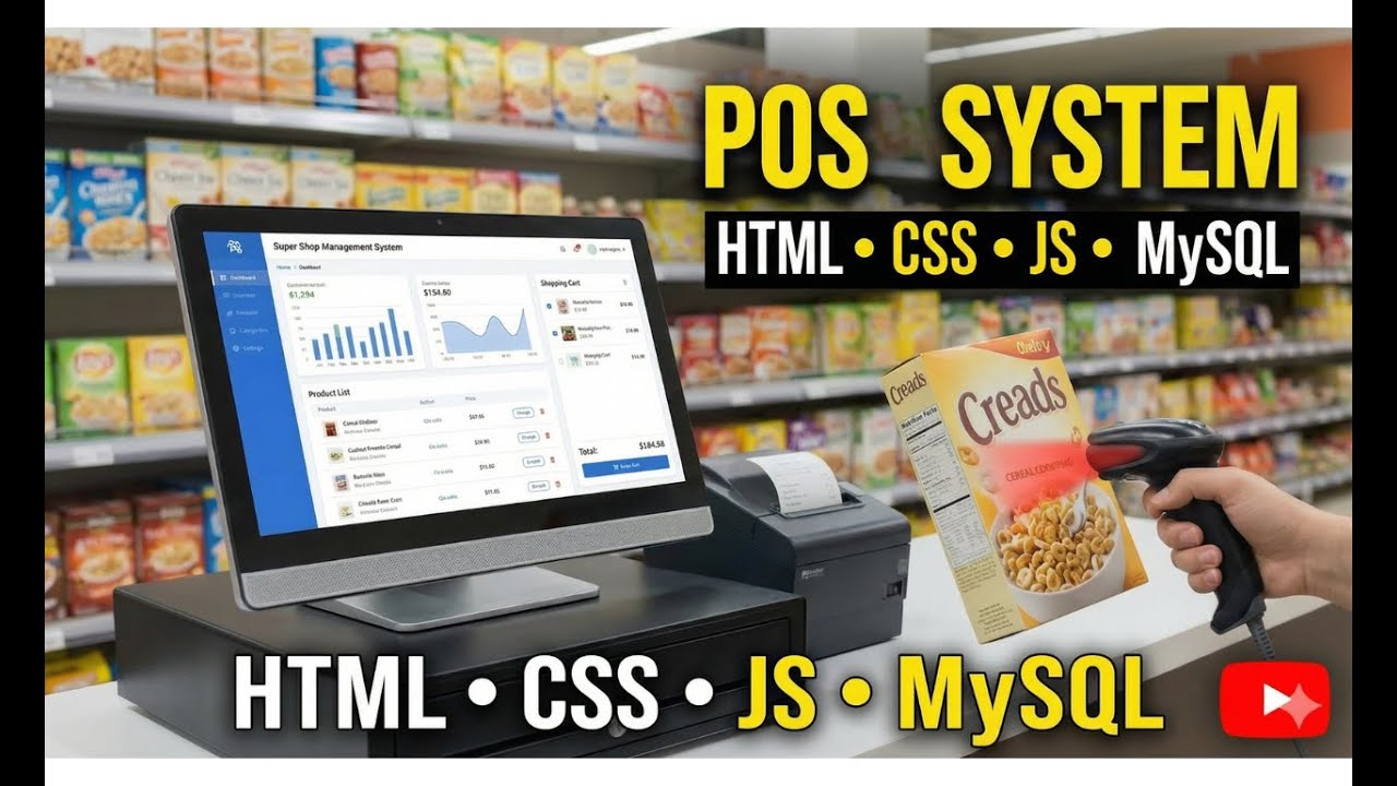 Super Shop management system with POS machine | Barcode scaner