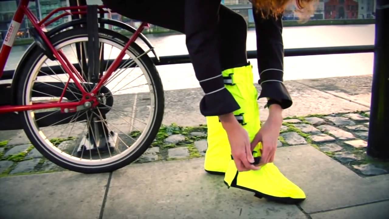 Sur-chaussures vélo protection pluie cycliste - jaune