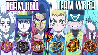 ANIME TEAM WBBA VS TEAM HELL BAHAMUT GENESIS APOCALYPSE DRAGON DIABOLOS ASHURA BEYBLADE BURST GT