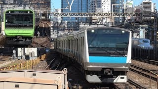 山手線＆京浜東北線の試運転列車が３本　田町駅に到着