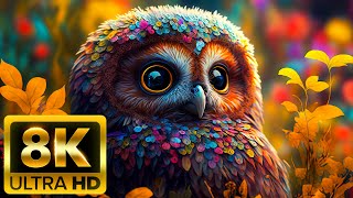 Легендарные животные - 8K (60 кадров в секунду) Ultra HD - со звуками природы (красочно динамичным)