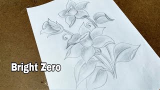 Draw tutorial floral design | Design for fabric painting | Sketching