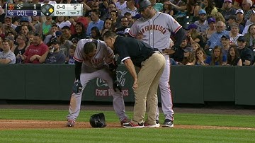 SF@COL: Nunez leaves with injury after infield single