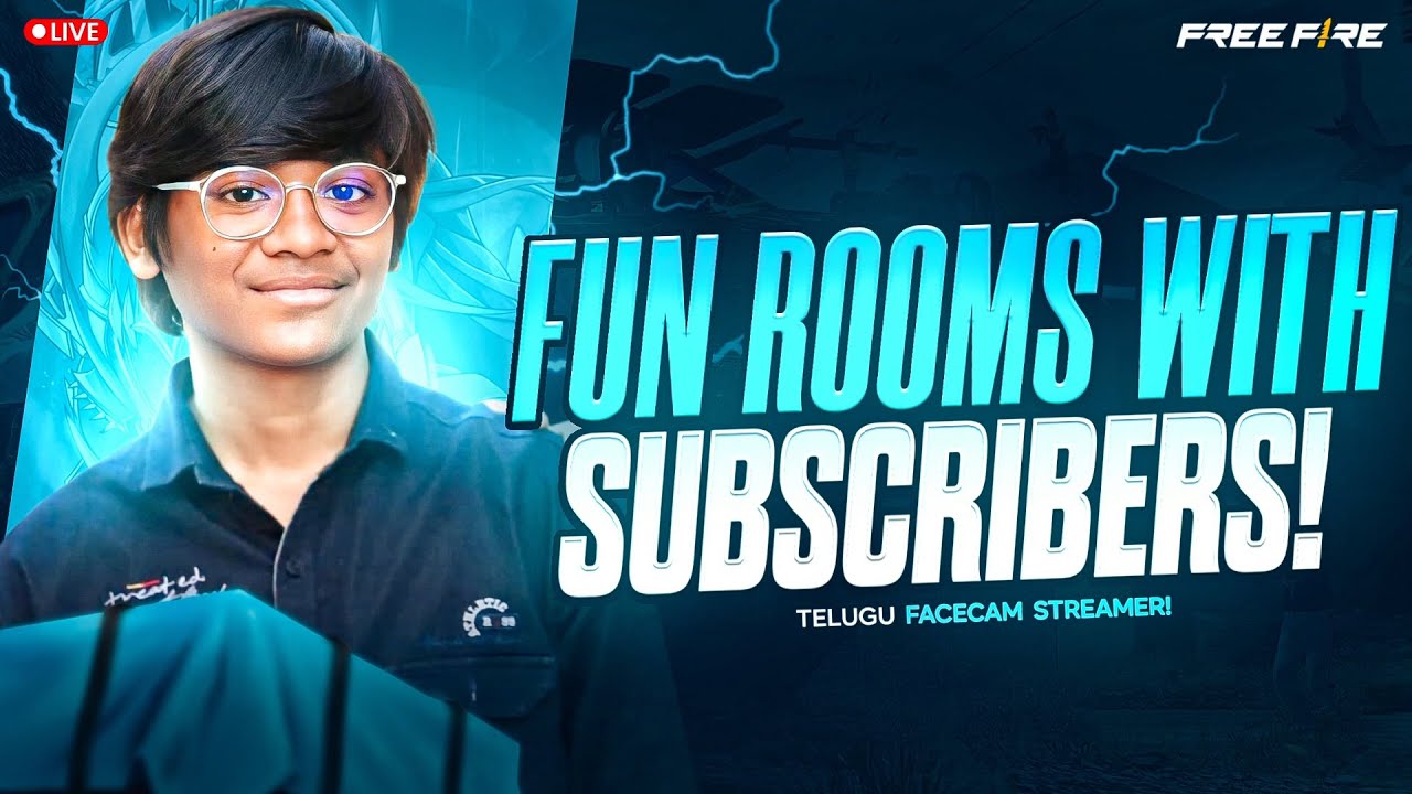 FUN ROOMS WITH SUBSCRIBERS TELUGU FREE FIRE MAX LIVE WITH FACE CAM ...