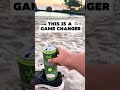 Smart way to keep your drink from falling over and getting sand in it at the beach. #beach