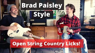 Famous Country Guitar Lesson - Brad Paisley Style Open String Licks -  With Special Guest Hayden Baker Net Worth