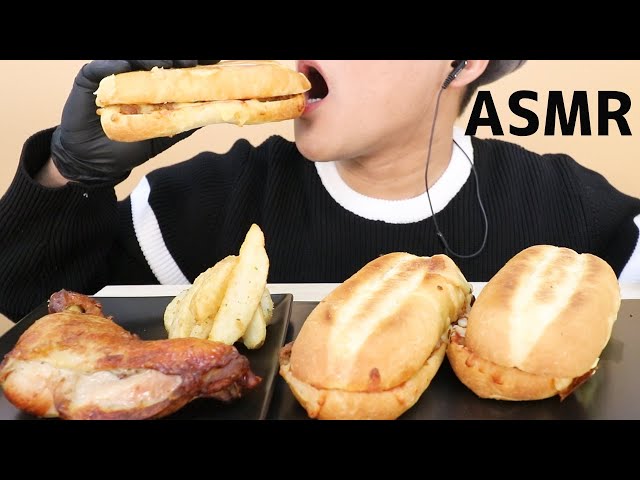 ASMR・Brooklyn Meatball Pizza Sandwich＆Roast chicken/MUKBANG/「No Talking」EATING SOUNDS /KujiraASMR