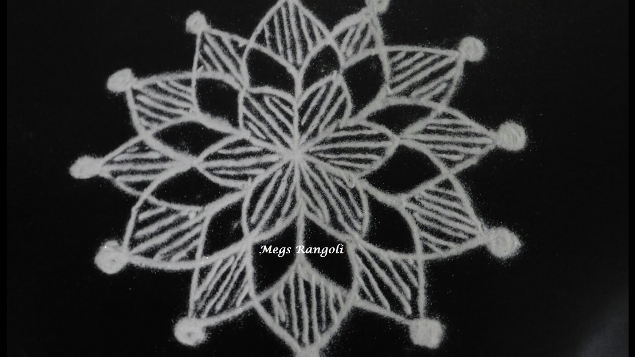 Simple rangoli design kolam with line pattern muggulu design YouTube