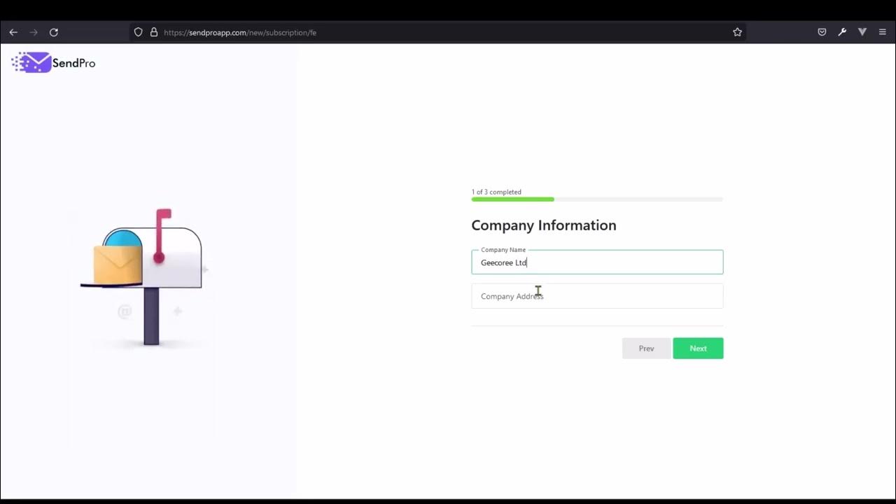 SendPro Signup YouTube