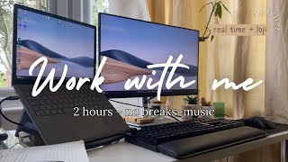 2 HOUR WORK & STUDY WITH ME 📝| REAL TIME | no breaks | 🎧 Focused Lofi Music to Study to