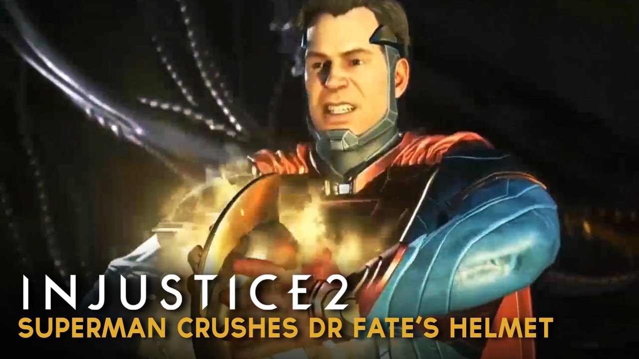 Injustice 2 - Superman Crushes The Helmet Fate (Dr Fate's Helmet is Destroyed)