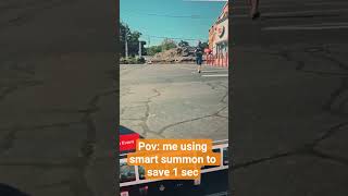 POV: Using Tesla Smart Summon to save 1 SECOND 💀