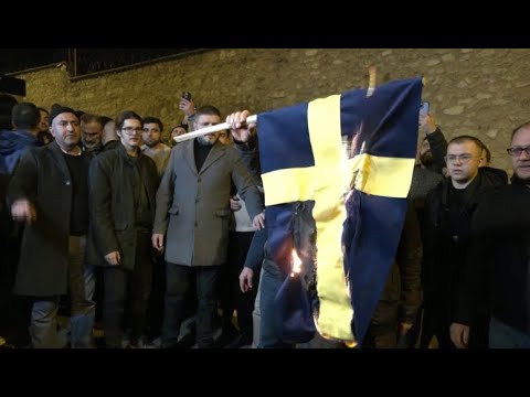 Protesters set Swedish flag ablaze in Turkey after Koran-burning incident