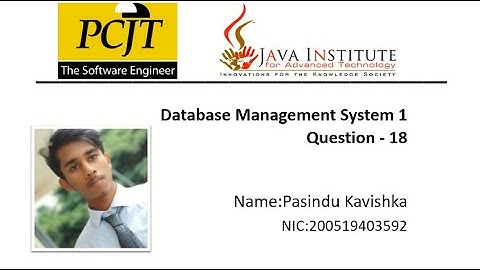 Question Set 18 | Database Management System | Java Institute