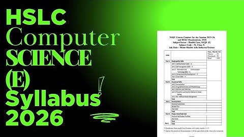 HSLC 2026. Elective computer science Syllabus || class 10 final exam Computer science(e) syllabus