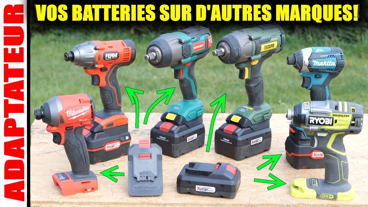 Utiliser vos batteries sur d'autres marques !! bosch professional Parkside  Ferm action aldi ryobi - YouTube