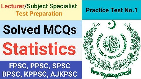 Solved MCQs Statistics (Practice Test No.1)