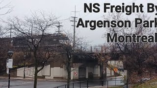11 10 25 WESTBOUND NS TRAIN BY ARGENSON PARK IN MONTREAL