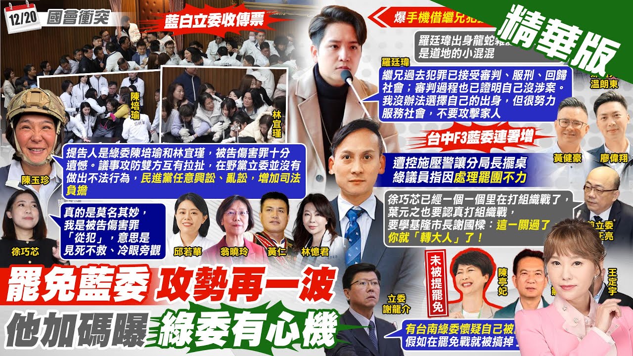 【洪淑芬報新聞】台南2綠委被罷”自己人衝康”? 謝龍介爆內幕!｜被告傷害罪! 陳玉珍喊”無不法”轟綠任意亂訟 精華版 20250313@中天電視CtiTv