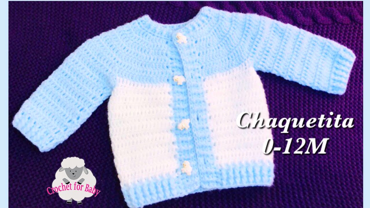 Como tejer Chaquetita | chambrita fácil para bebé a croché para  principiante Crochet for Baby #189 - YouTube