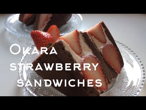 【ダイエット】レンジで簡単！おからパウダーチョコ蒸しパンで苺サンド作ろう！低糖質の最強おやつ。How to make Okara strawberry sandwiches.