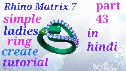 Rhino Matrix 7 how to create  ladies ring tutorial in Hindi