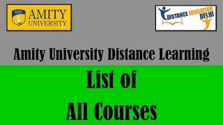 Amity university distance learning - list of all courses