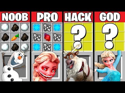 Minecraft Battle: FROZEN ELSA CRAFTING CHALLENGE ~ NOOB vs PRO vs HACKER vs GOD – ELSA EXE Animation
