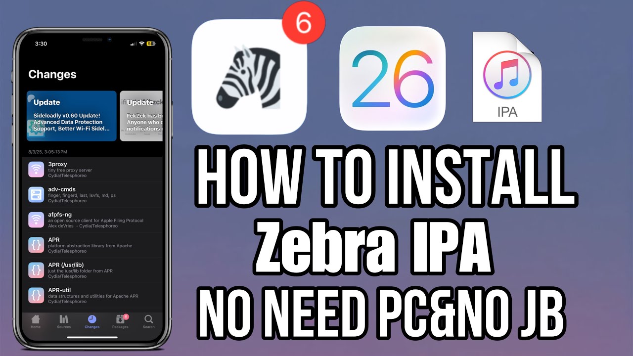 How to install Zebra IPA for iOS 26/18/17/16/15 Don’t have PC & No JB
