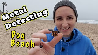 Metal Detecting at Huntington Dog Beach… and Christine Gets Distracted