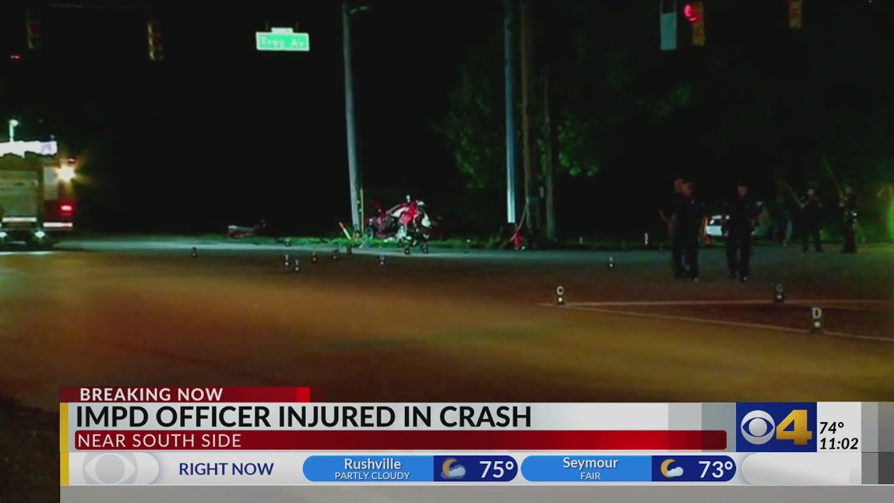 2 injured after crash involving IMPD officer - YouTube