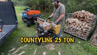 Splitting Firewood With CountyLine 25 Ton Log Splitter