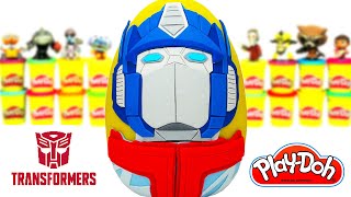 Huevo Sorpresa Gigante de Optimus Prime de Transformers en Español Latino de Plastilina Play Doh