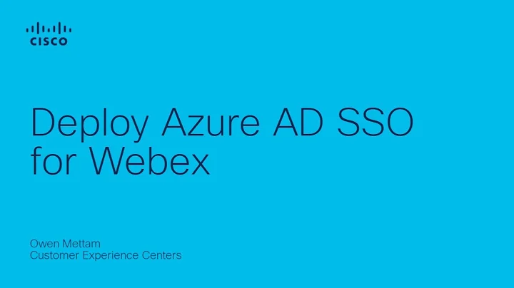 This guide goes over how to deploy Azure SSO for Webex using SAML.