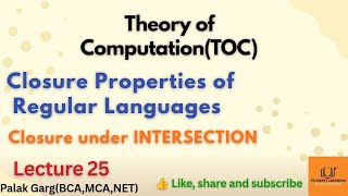 Closure Property of Regular Languages in Toc |Closure under INTERSECTION#toc#computerscience#ugcnet