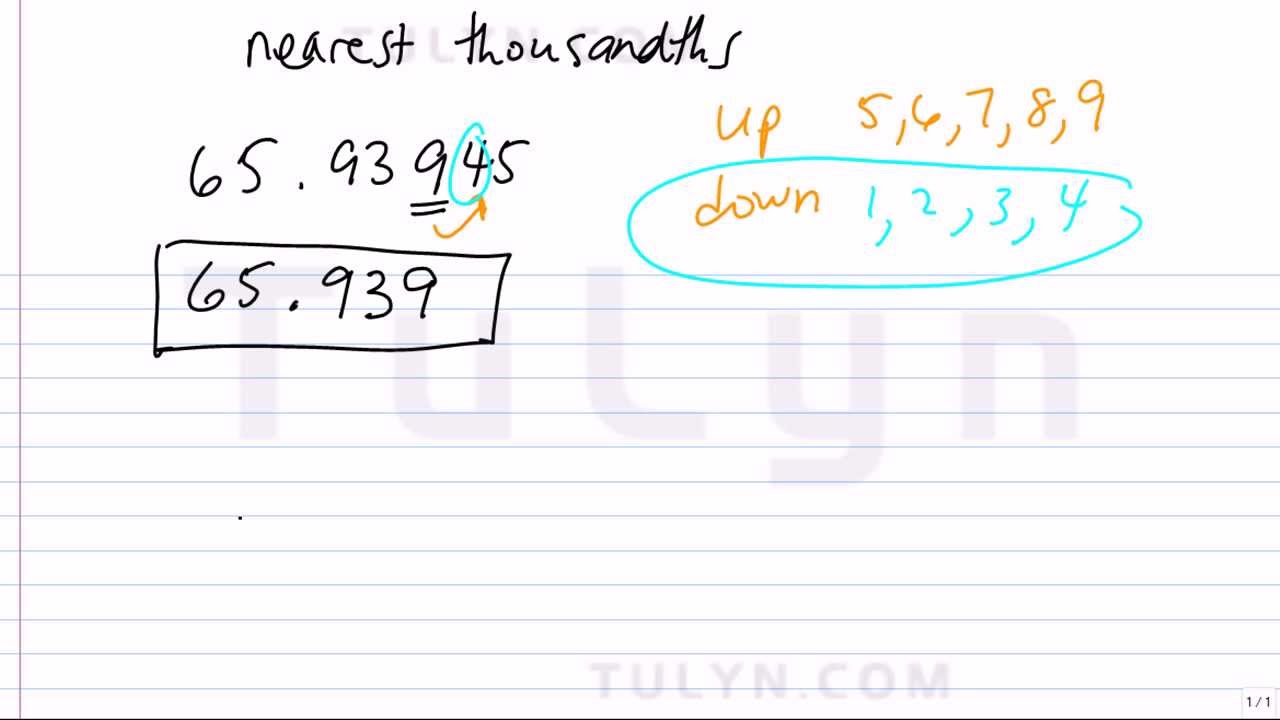 Rounding to Nearest Thousandths - YouTube