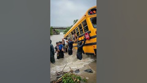 Miracle Rescue: Kids Freed from School Bus Swept Away by Flood #shorts #viral #fyp #youtubeshorts