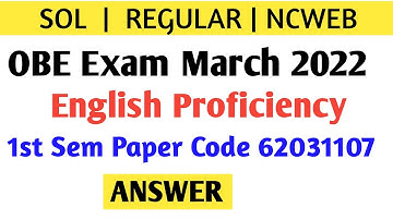 English Proficiency  Du sol Obe exam Answer solve 62031107   Question BA programme Q 1