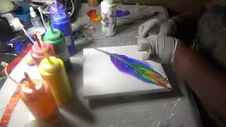 Rainbow feathers | Acrylic String Pull