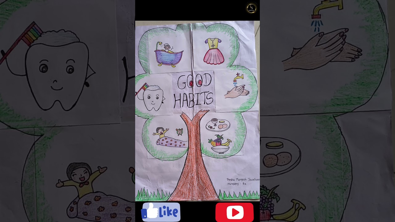 Good habits poster presentations easy drawing# hand made good habits poster